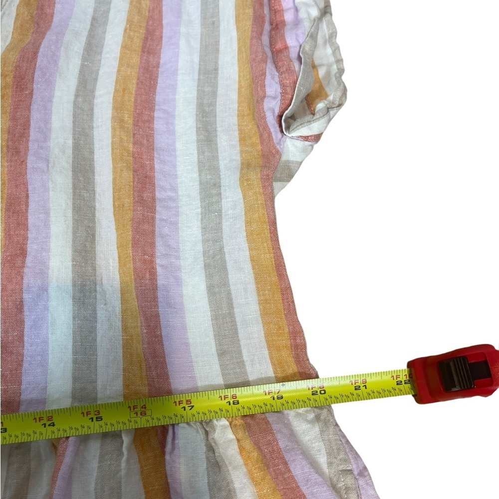 Lou & Grey for LOFT 100% Linen Pastel Striped Midi Dress Size L - Picture 8 of 9